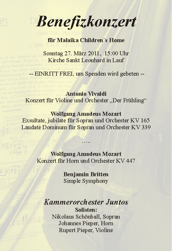 Plakat Benezifkonzert