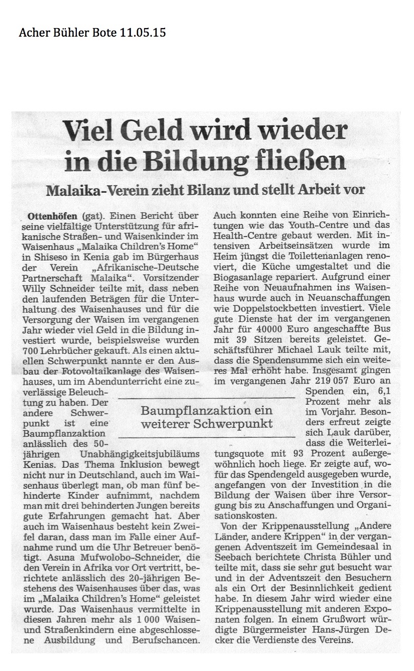 Acher- & Bühler Bote vom 11.05.2015 Acher- & Bühler Bote vom 11.05.2015