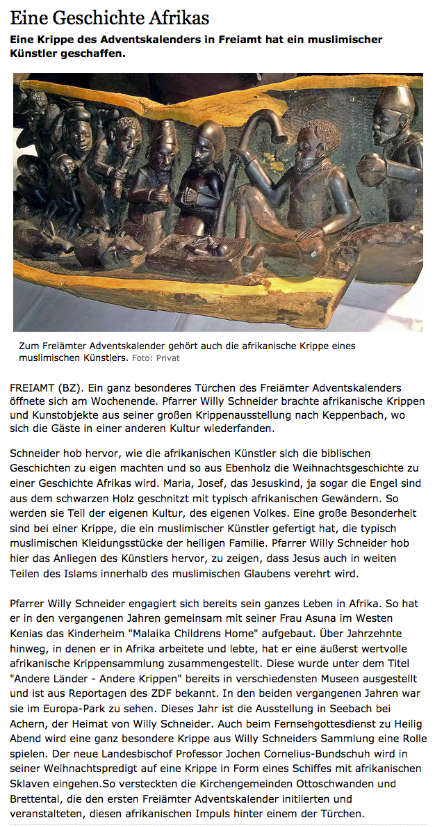 Badische Zeitung vom 24.12.2014 Badische Zeitung vom 24.12.2014