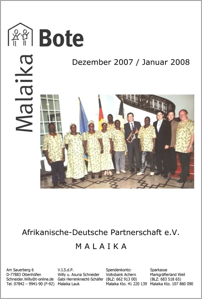 Titelbild des Malaika Boten 2008