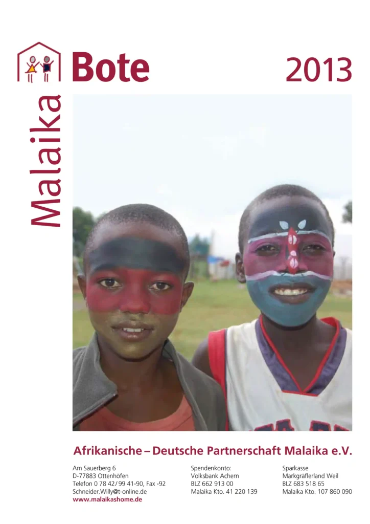 Titelbild des Malaika Boten 2013